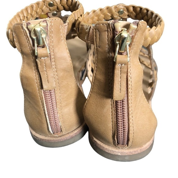 Franco Sarto Women's Beryl Tan Studded Gladiator Festival Sandal 8.5M Zip Back - Picture 5 of 6